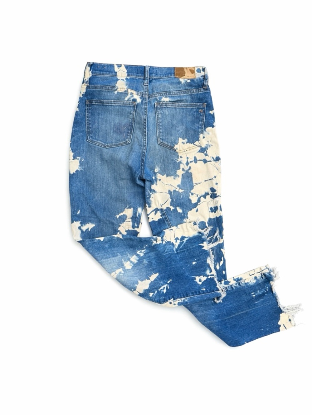 EUC! Madewell Cali Demi-Boot Blue Distressed Tie-Dye with Pink Accents - Picture 3 of 6